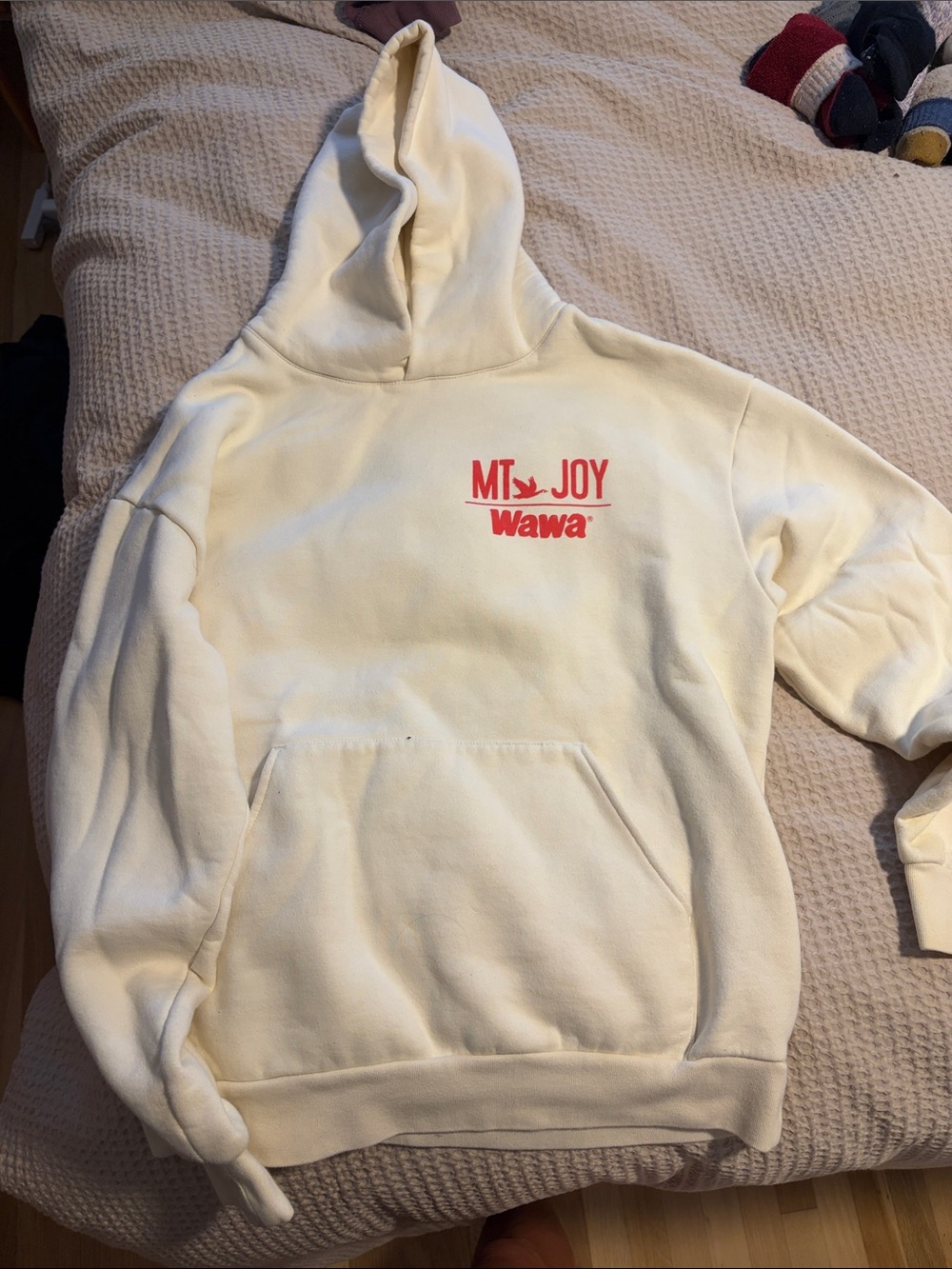 Wawa 'Mt Joy' Cream Hoodie with Red Logo